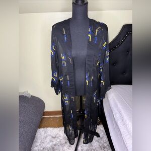 Shermarke sheer long line cardigan 1x